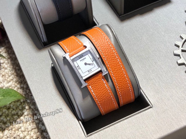 HERMES新款手表 爱马仕最新配色H系列 全手工原厂Epsom皮带女表 gjs1112